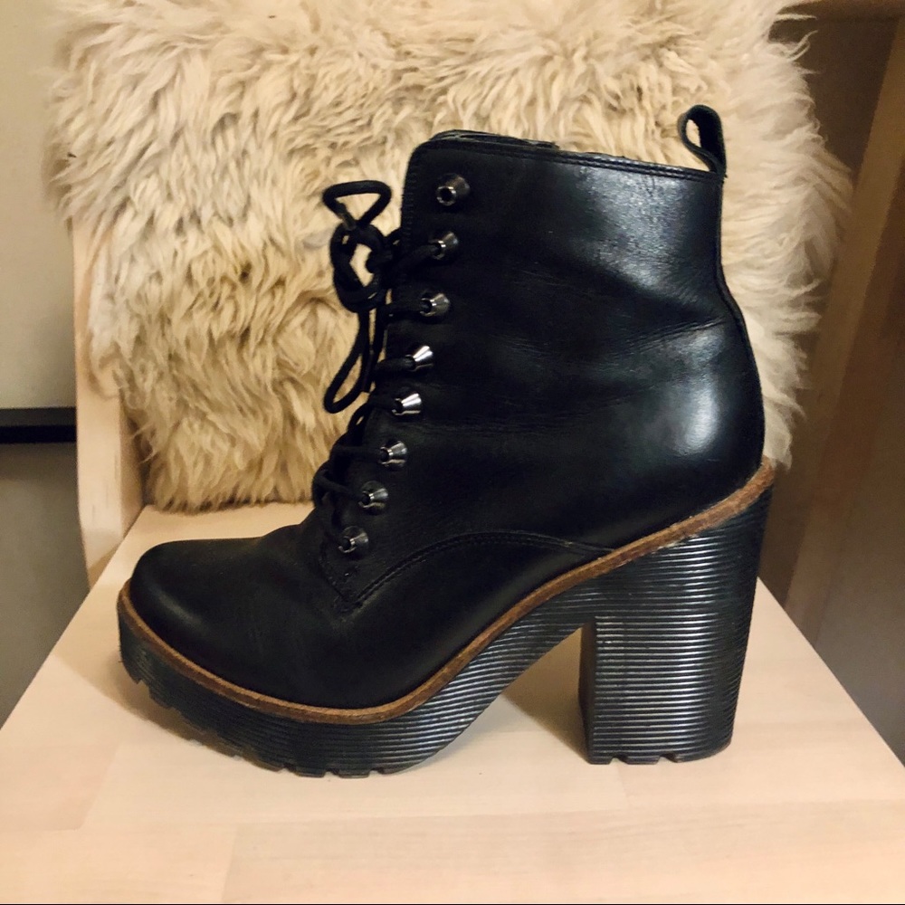 ALDO Lace Up Black Booties